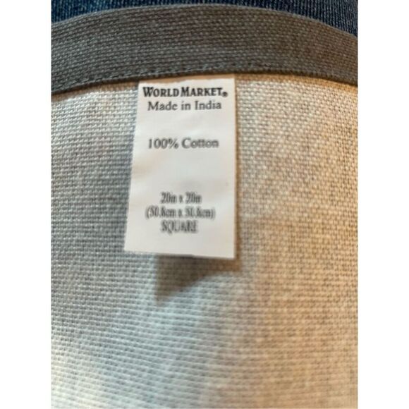 World Market Dinner Napkin Set Gray with Manners Wording 100% Cotton - Picture 8 of 8